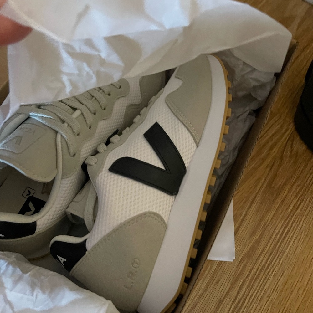 Veja White and Gray Women's Sneakers